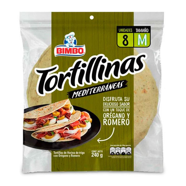 TORTILLA BIMBO 8U 240G MEDITERRANEA
